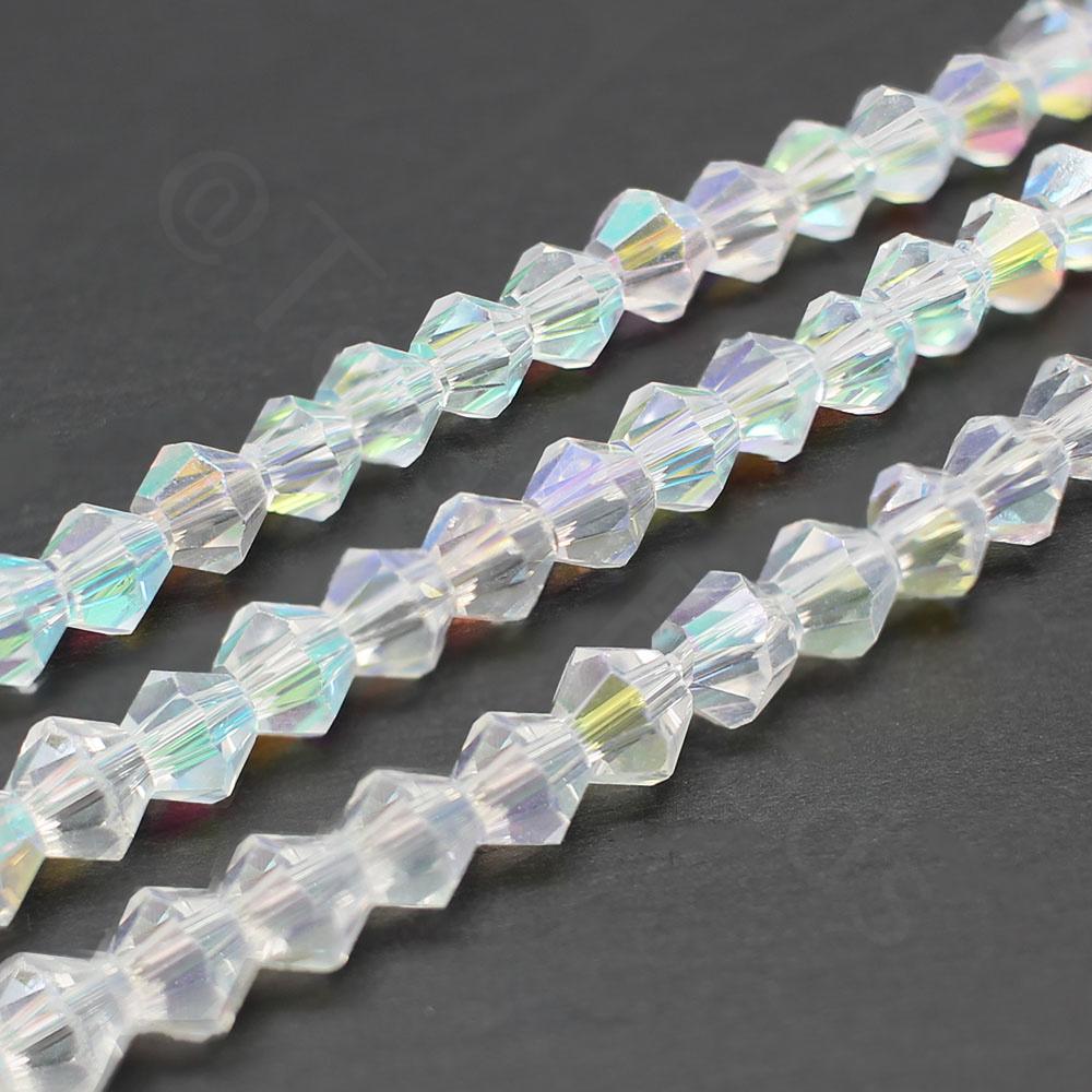 Premium Crystal 5mm Bicone Beads - Crystal Half AB