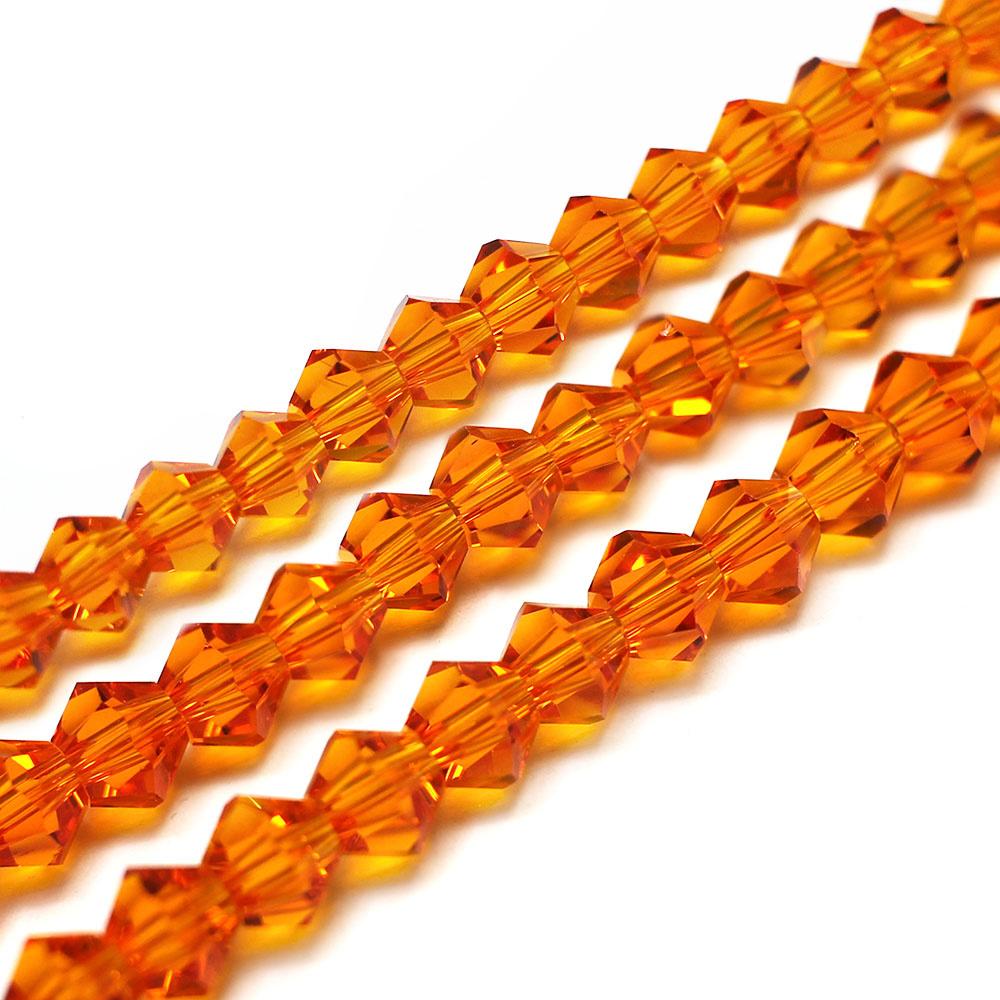 Premium Crystal 5mm Bicone Beads - Orange