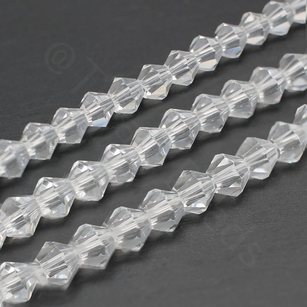 Premium Crystal 6mm Bicone Beads - Clear