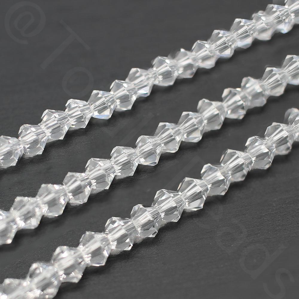 Premium Crystal 4mm Bicone Beads - Clear