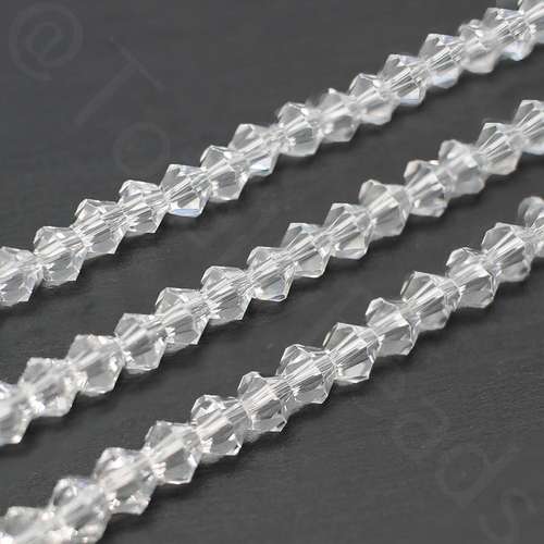 4mm crystal bicone beads clear — faceted for jewelry making and beadwork