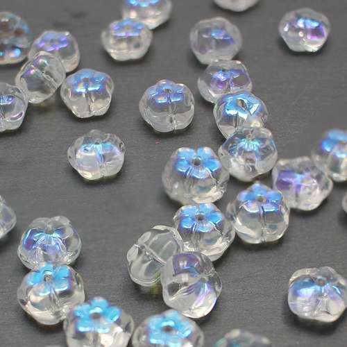 Glass AB Flower Bead 10mm - 12pcs