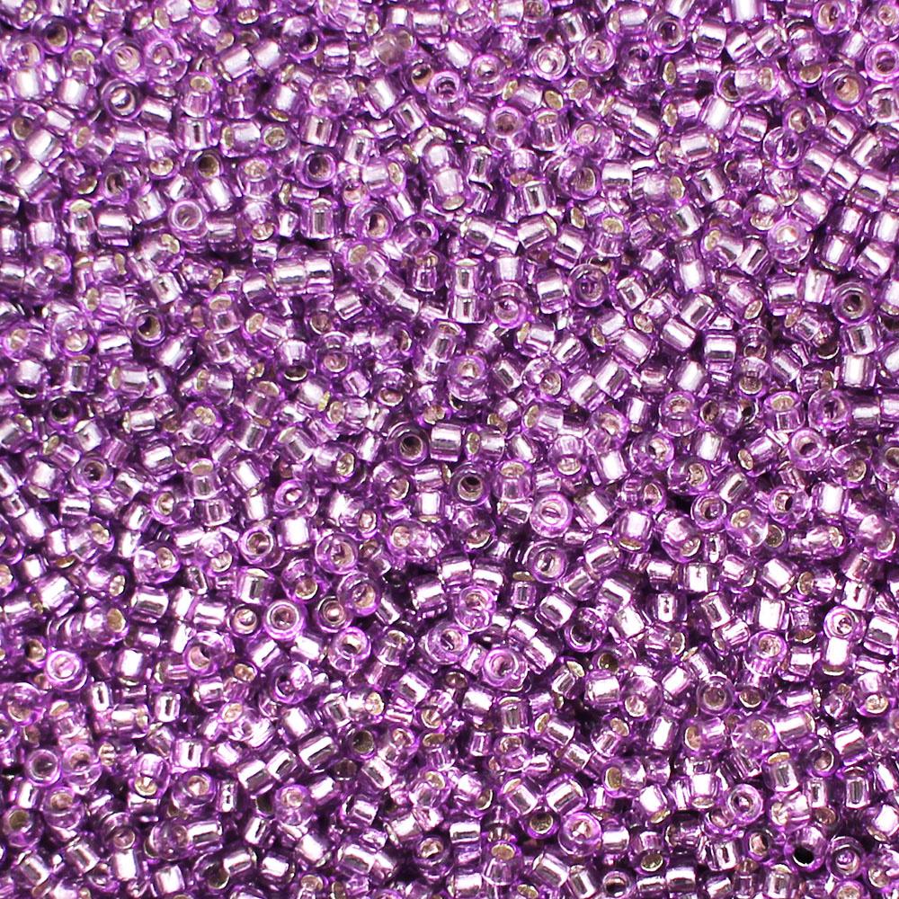 Toho Size 15 Seed Beads 10g - Silver Lined Lt Grape