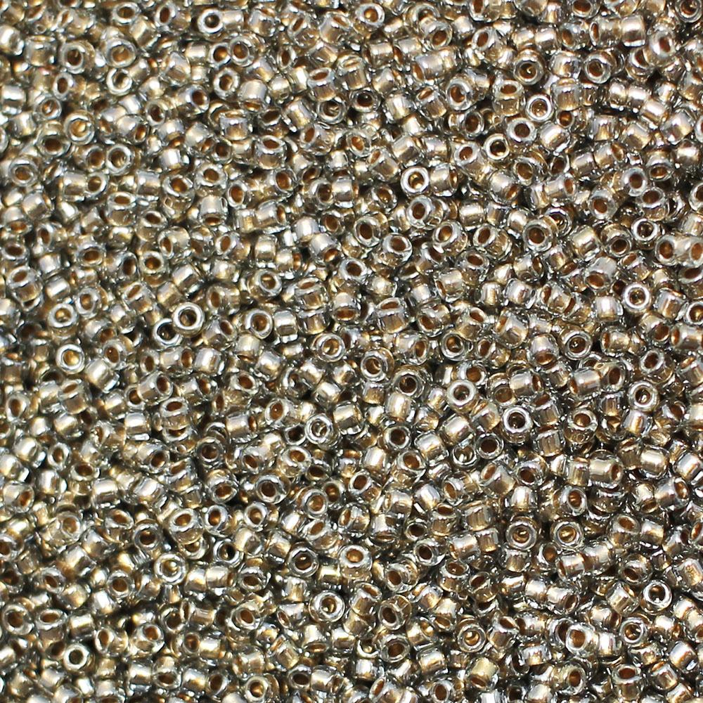 Toho Size 15 Seed Beads 10g - Gold Lined Black Diamond