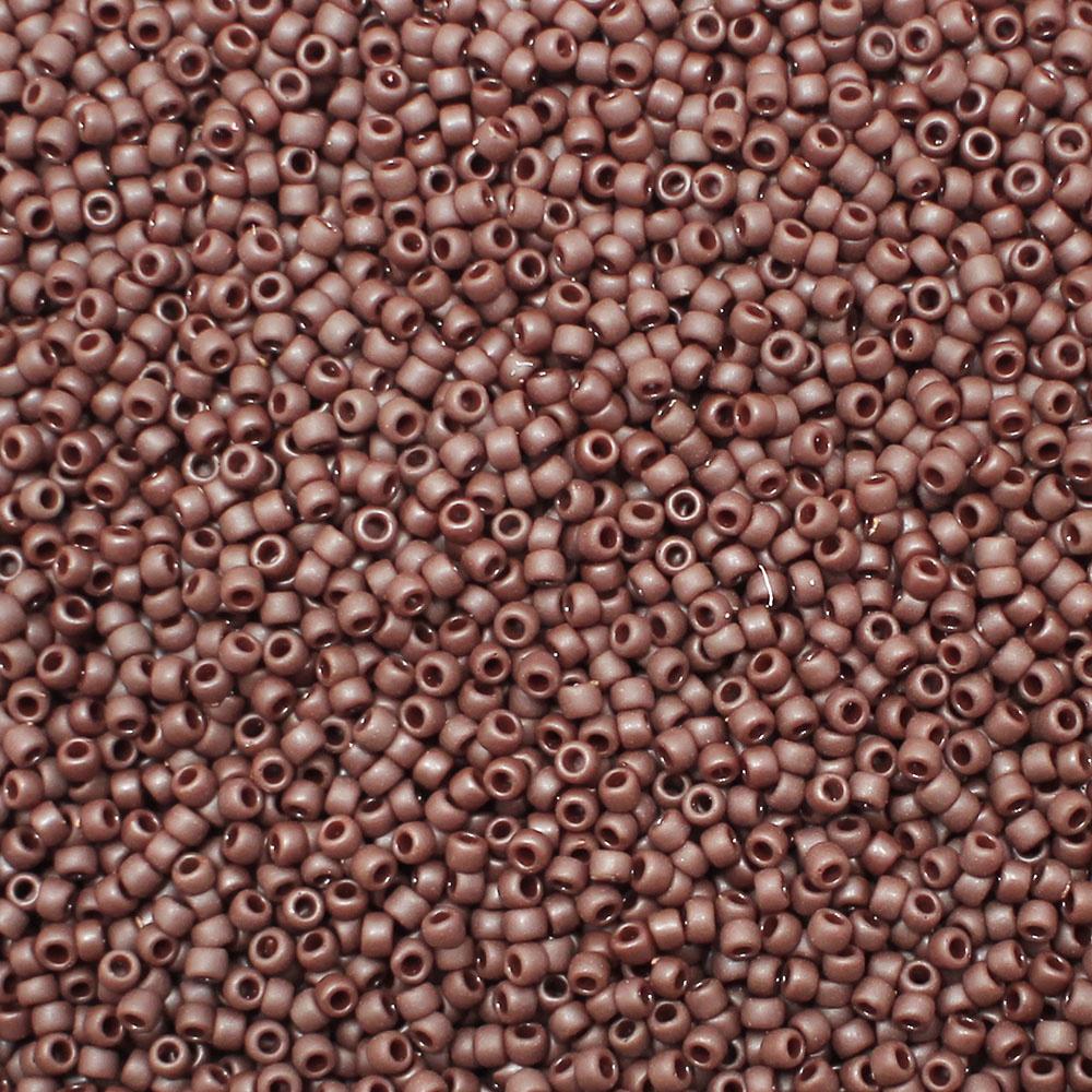 Toho Size 15 Seed Beads 10g - Opaque Frost Oxblood