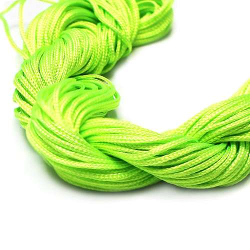 Rattail Cord 1mm Neon Green - 10m