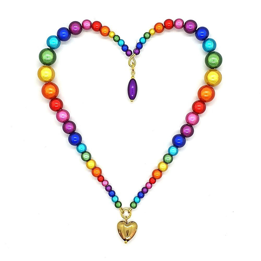 Rainbow Miracle Bead Heart