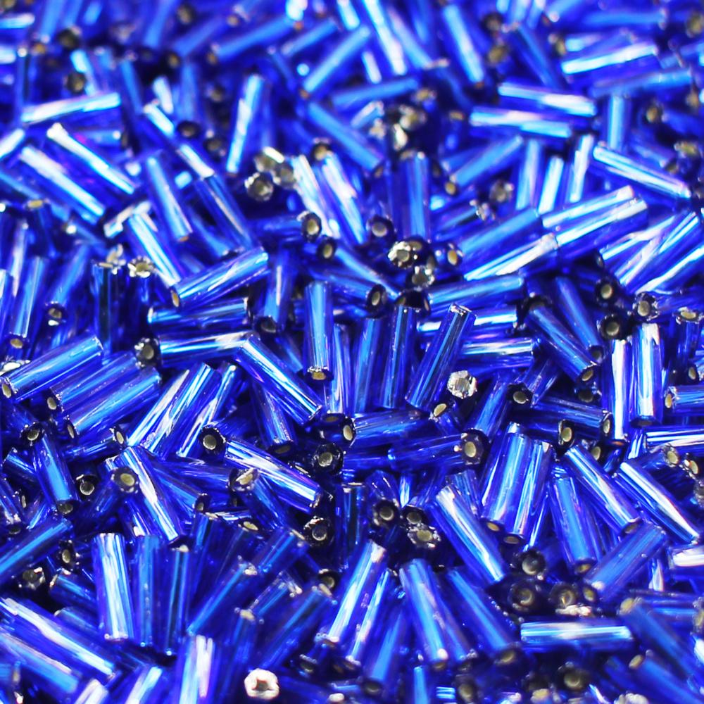 FGB 6mm Twisted Bugles - Silver Lined Cobalt Blue 50g
