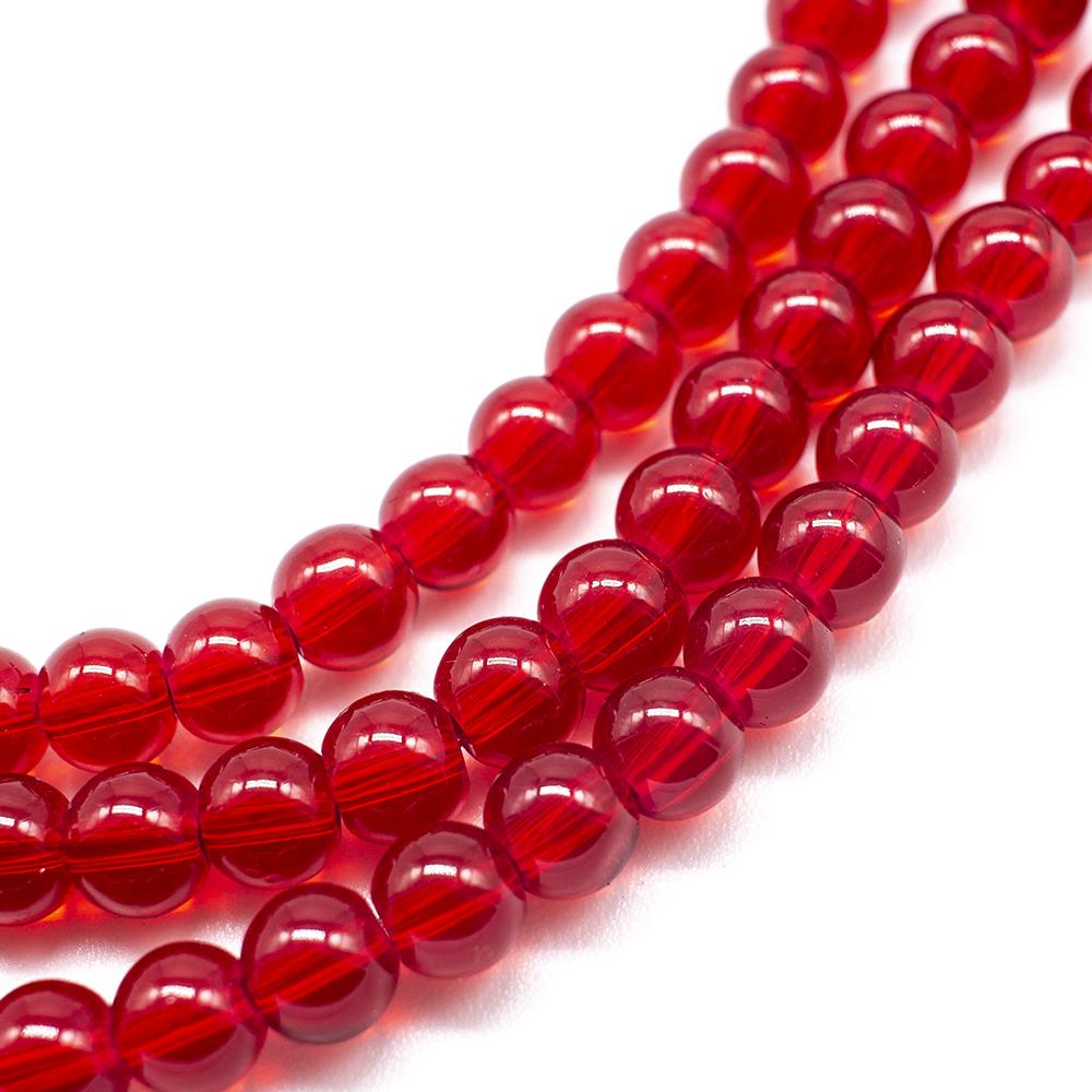 Milky Glass Beads 6mm - Light Red
