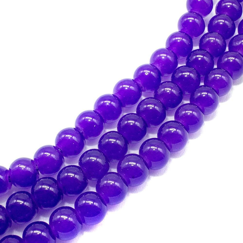 Milky Glass Beads 6mm - Purple