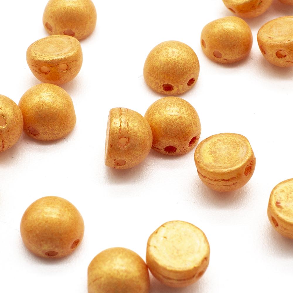 7mm Czech glass glass beads pacifica tangerine — pack of 25, high-quality two-hole beads ideal for jewelry making, bead weaving, and crafts