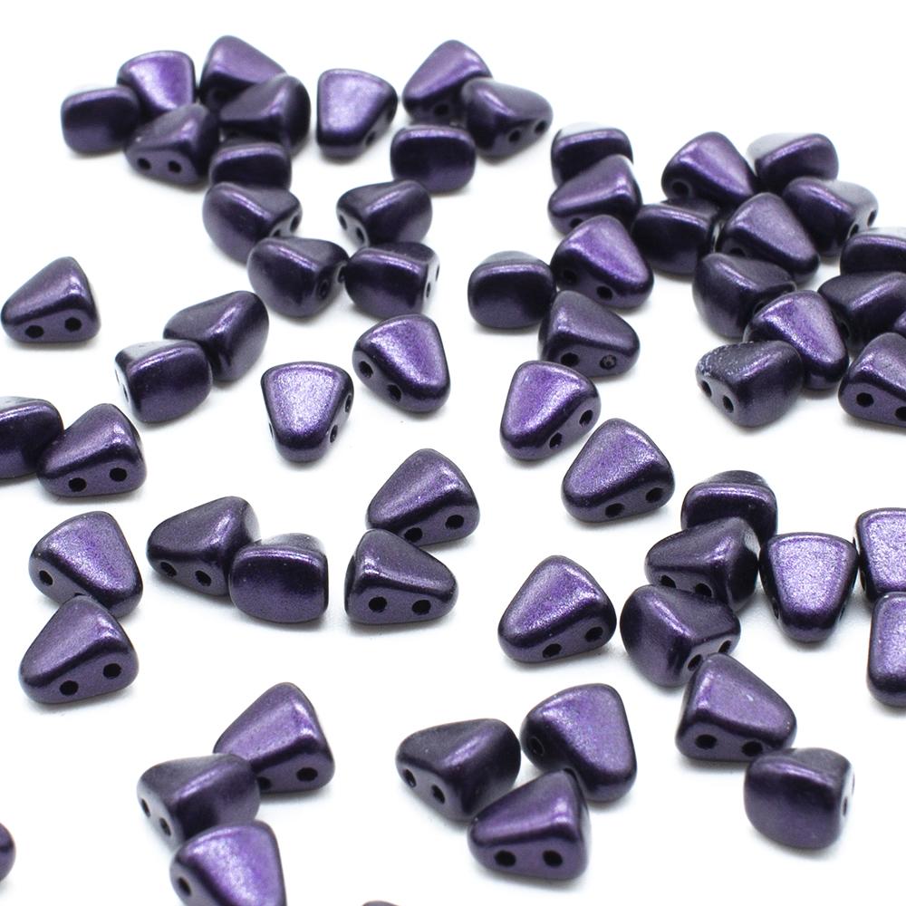 NIB-BIT Czech Glass Beads 30pcs - Metallic Suede Dk Purple