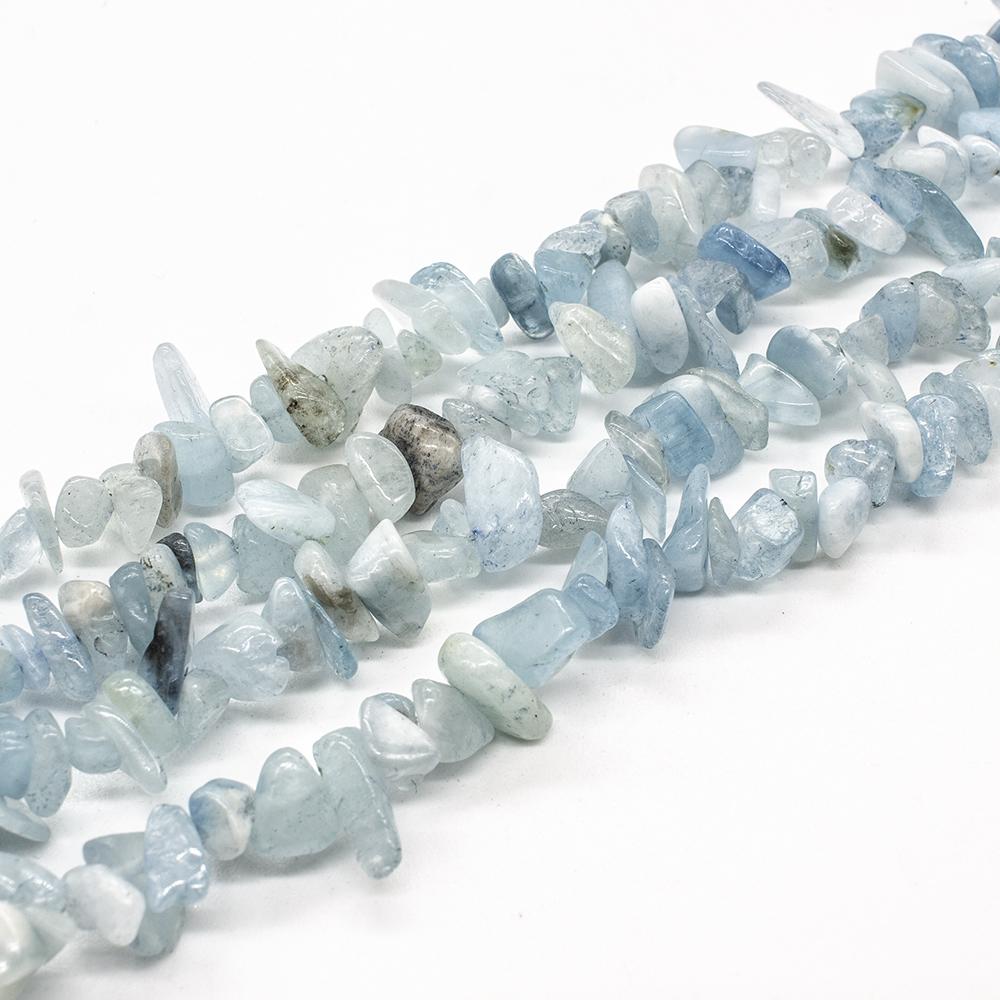 Gemstone Chips - Aquamarine 32" String