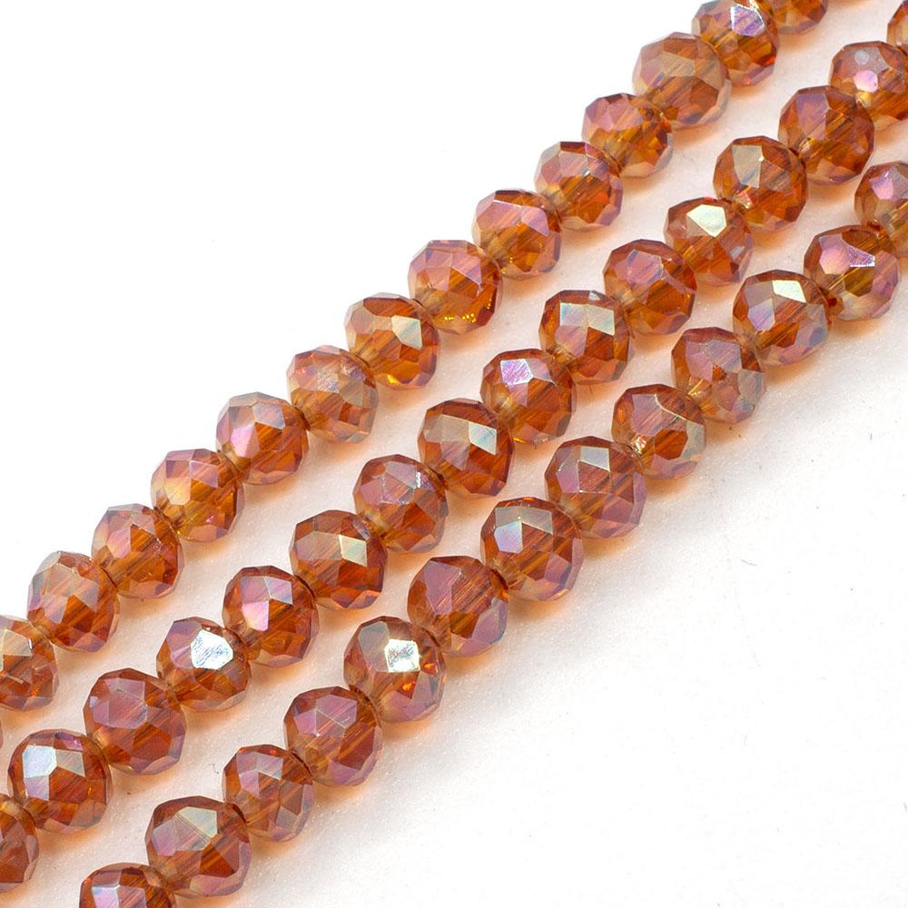 Crystal Rondelle 3x4mm - Flame AB 130pcs