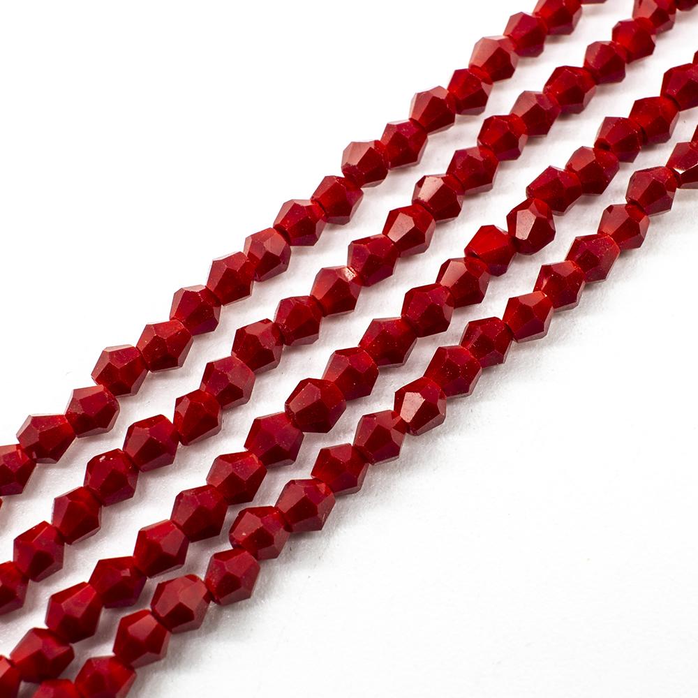 Crystal Bicone 3mm - Opaque Red