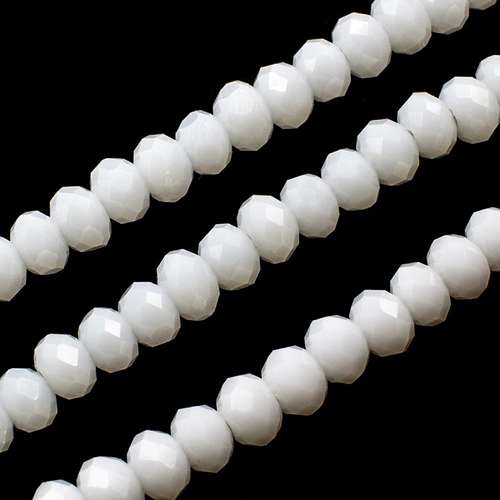4mm crystal beads opaque white, pack of 130 — faceted for jewelry making and beadwork