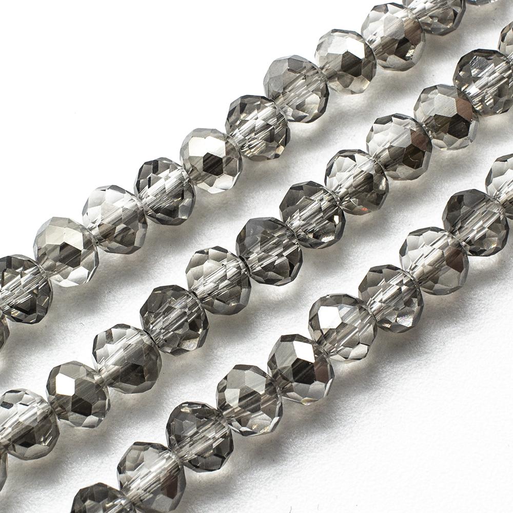 Crystal Rondelle 4x6mm - Silver Dust 16" String