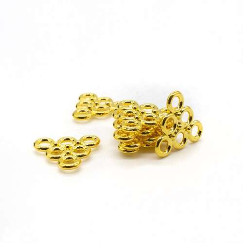 Triangle Metal 6 Ring Connector 14mm - Gold 20pcs