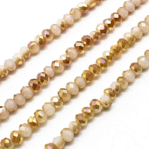 3mm crystal beads peach cream ab — AB finish, faceted for jewelry making and beadwork