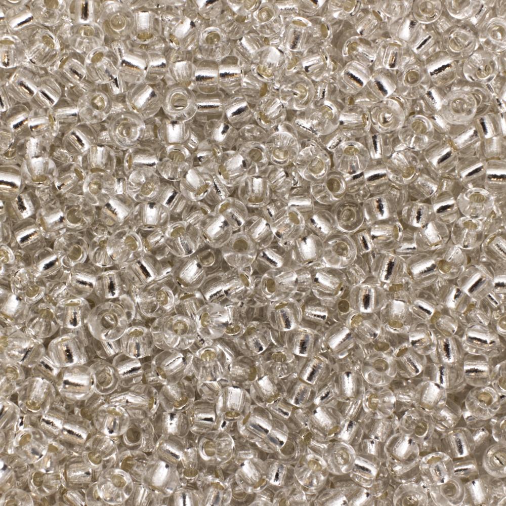 FGB Seed Bead Size 8 - Silver Lined Silver 50g