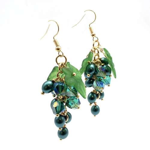 Summer Vine Earrings Teal make 20 pairs earring making kit — DIY set with beads and instructions for creating handmade jewelry
