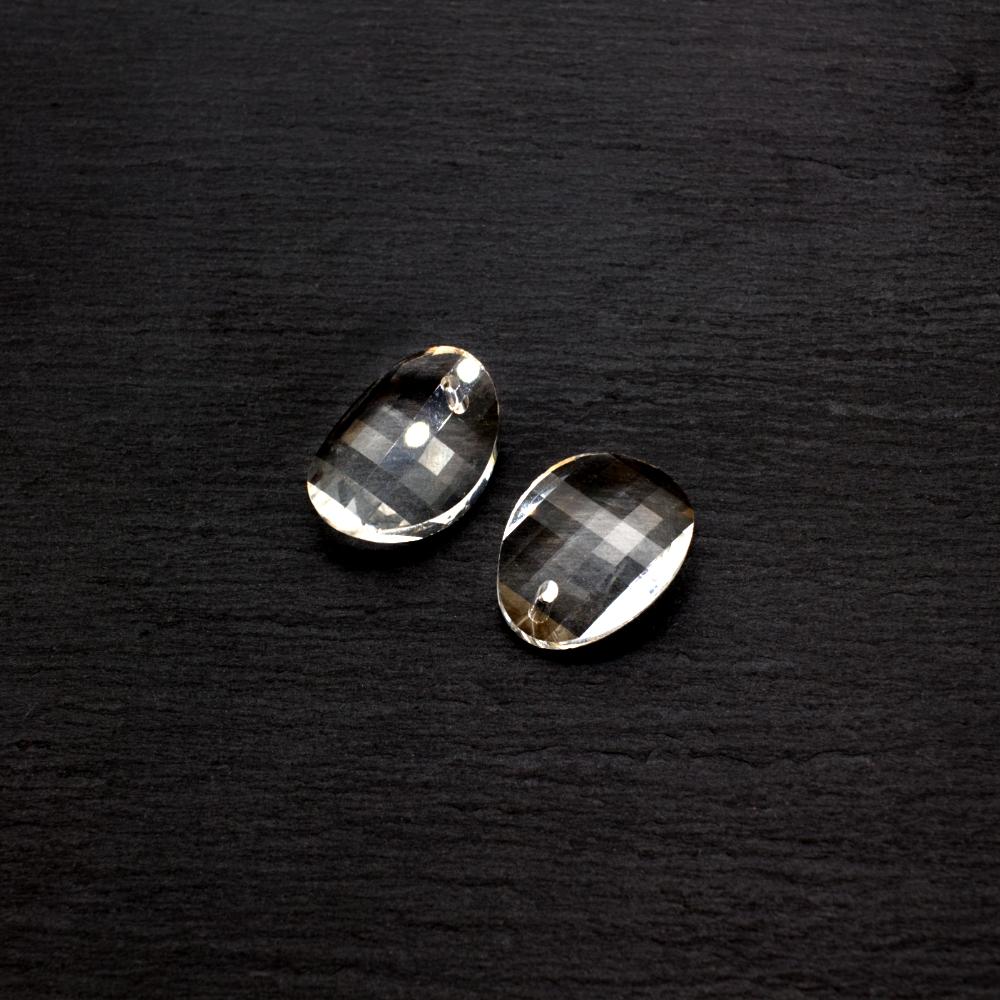 Glass Clear Curved Oval 18x13mm