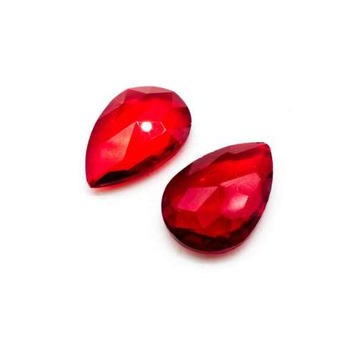 Glass Ruby Large Drop 29x20mm
