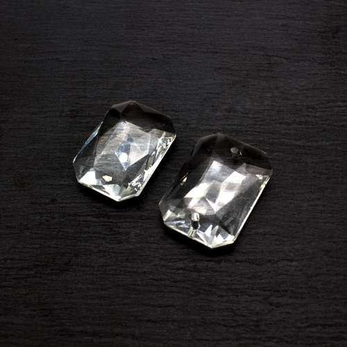 Glass Clear Large Rectangle 27x19mm