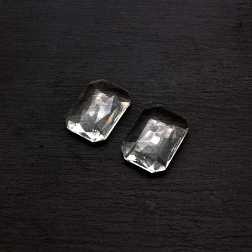 Glass Clear Medium Rectangle 22x16mm