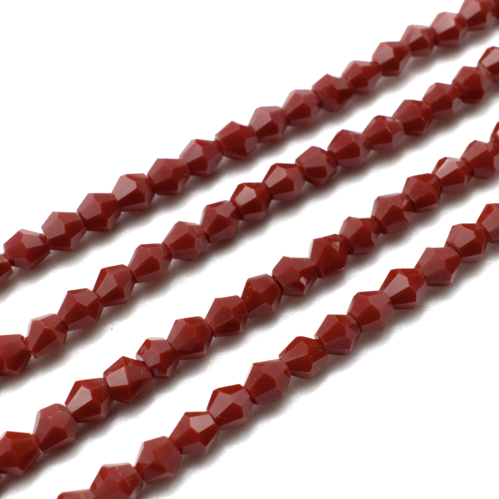 Crystal Bicone 4mm - Opaque Red Brown