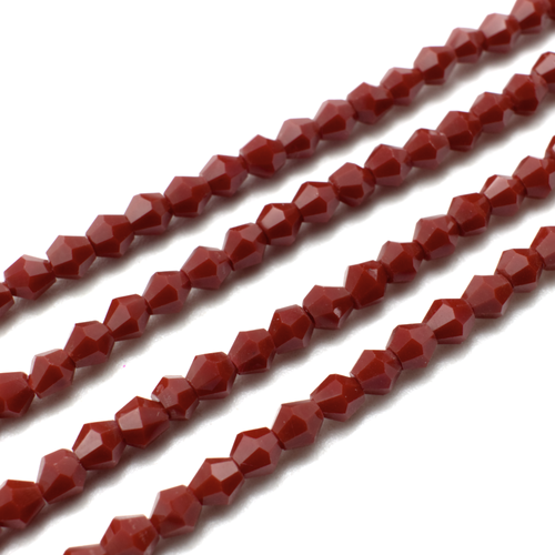 4mm crystal bicone beads opaque red brown — faceted for jewelry making and beadwork