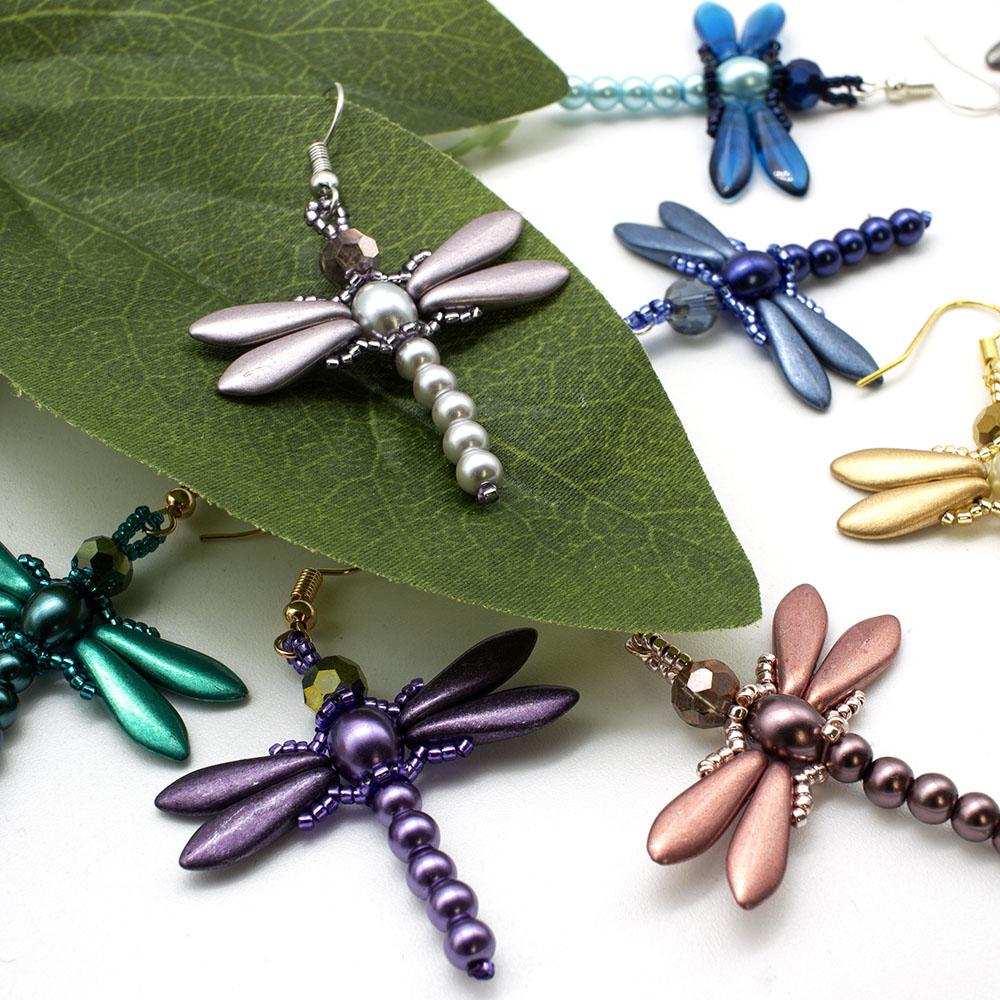 Dragonfly Earrings Kit - 10 Colour Pack