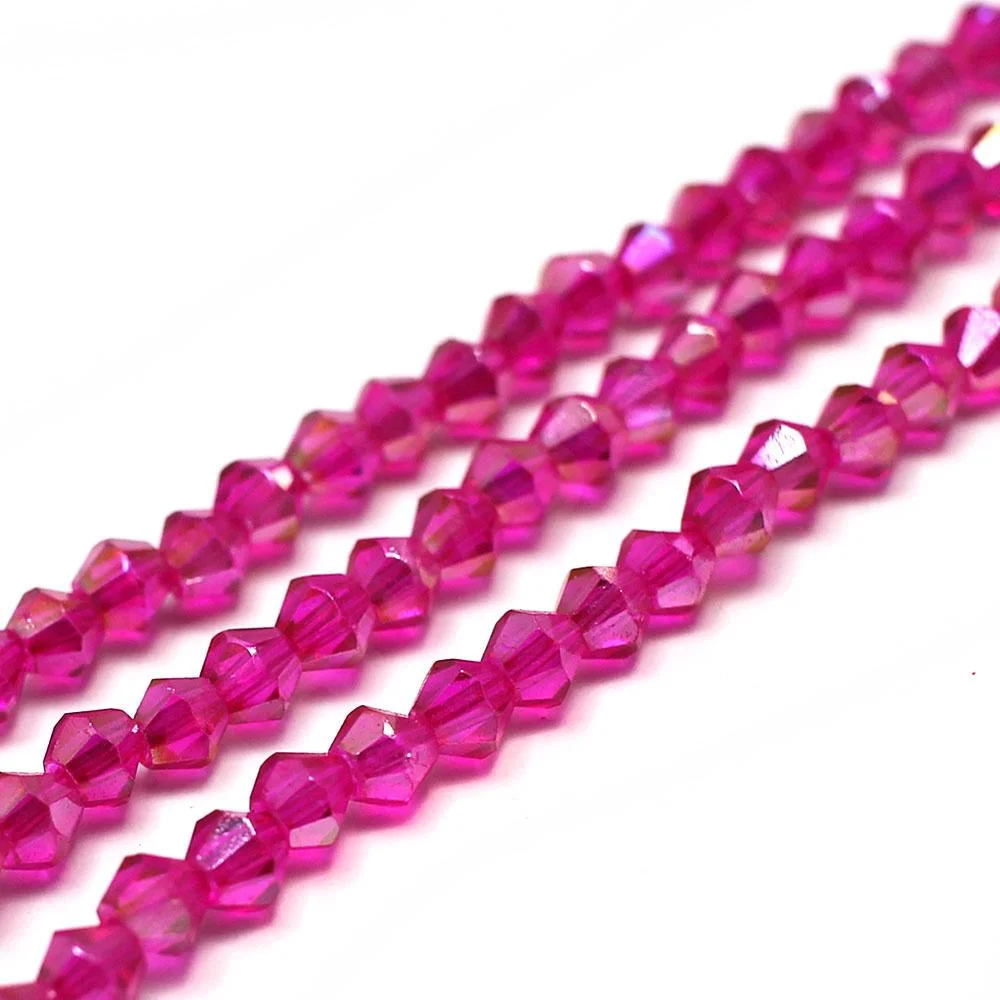 Value Crystal Bicone's - Fuchsia AB - 600 Beads