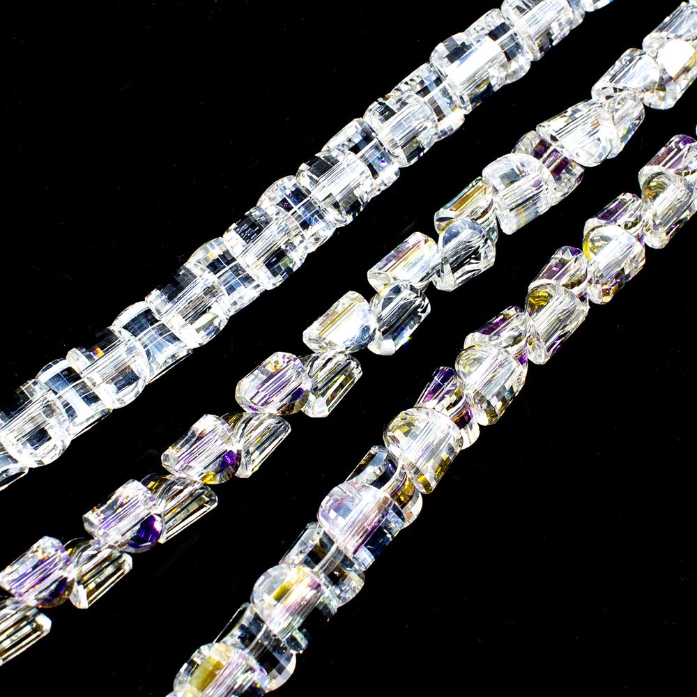 Crystal Saddle Beads 6mm 60pcs - Clear