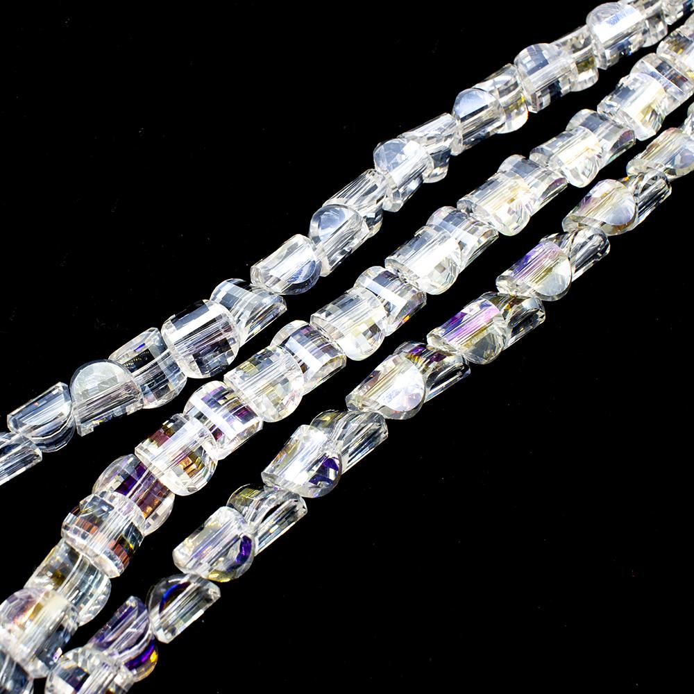 Crystal Saddle Beads 8mm 50pcs - Clear