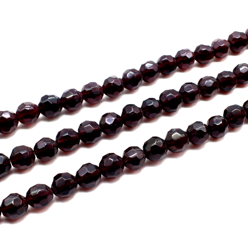 Glass Beads 10mm Facet Round - Purple