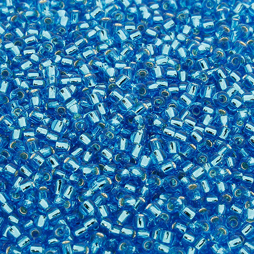 Toho Size 11 Seed Beads 10g - Silver Lined Dark Aquamarine
