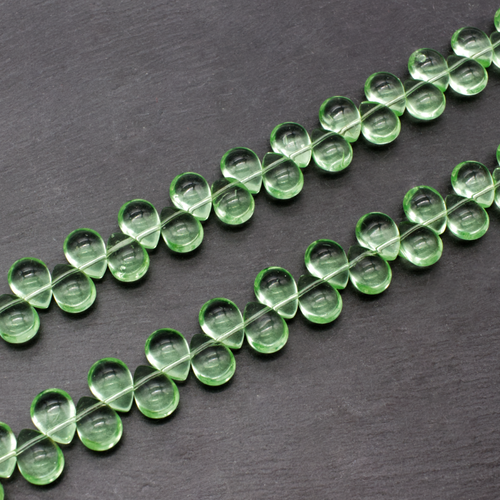 Glass Facet Flat Drop 11x8mm - Mint Green