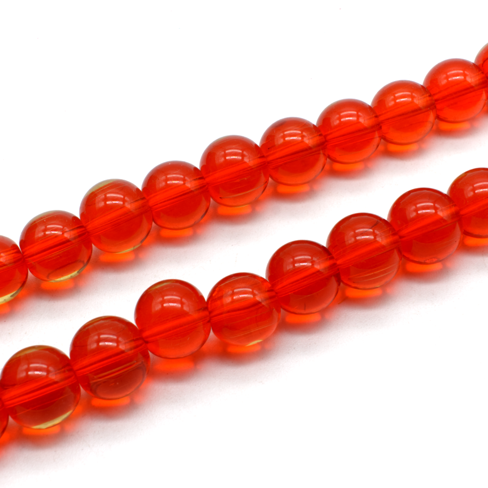 Glass Beads Round 14mm - Red