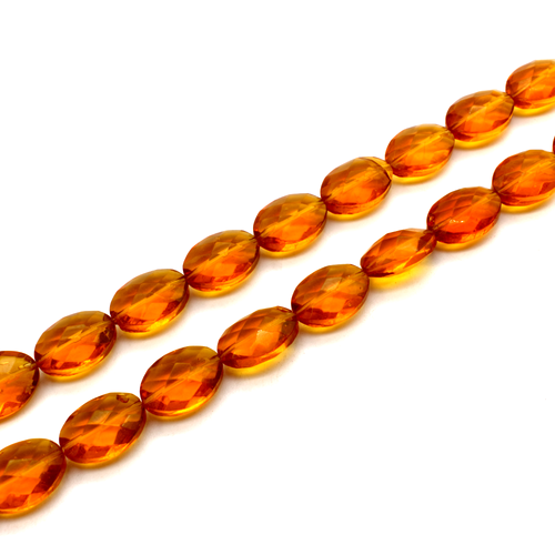 Glass Facet Oval 18x13mm - Amber