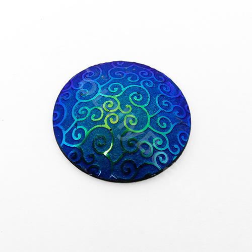 Acrylic Cabochon 30mm Disc - Swirl Iris Blue
