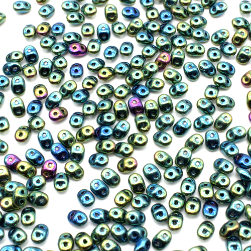 Jet Metallic Medium Blue Green Suede - SuperDuo, 2.5x5mm 22g Jet Metallic Medium Blue Green Suede - SuperDuo, 2.5x5mm 22g