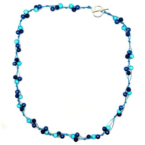 Knotted Jewellery dark cyan jewelry making kit — DIY set with beads and instructions for creating handmade jewelry