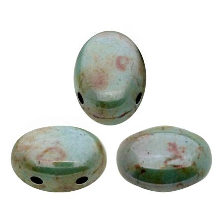 Samos Puca Beads 10g - Opaque Mix Blue/Green Ceramic