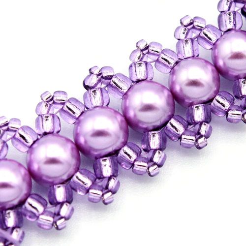 Jasmine Bracelet Makes 4 mulberry lilac bracelet making kit — DIY set with beads and instructions for creating handmade jewelry