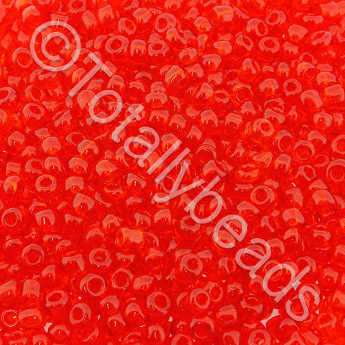 Seed Beads Transparent  Red - Size 8 100g