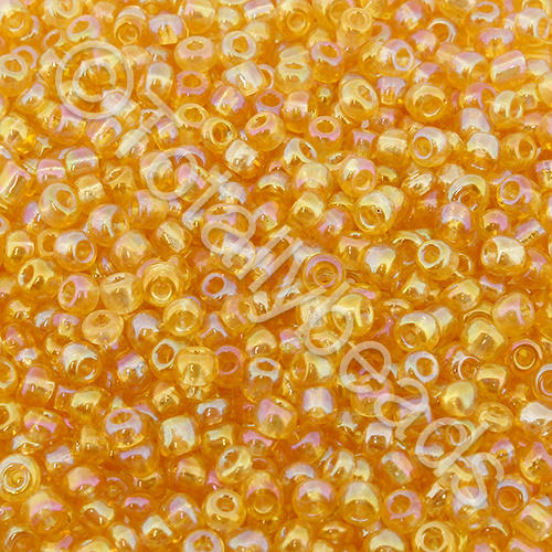 Seed Beads Transparent Rainbow  Gold - Size 8 100g
