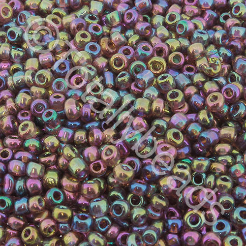 Seed Beads Transparent Rainbow  Purple - Size 8 100g