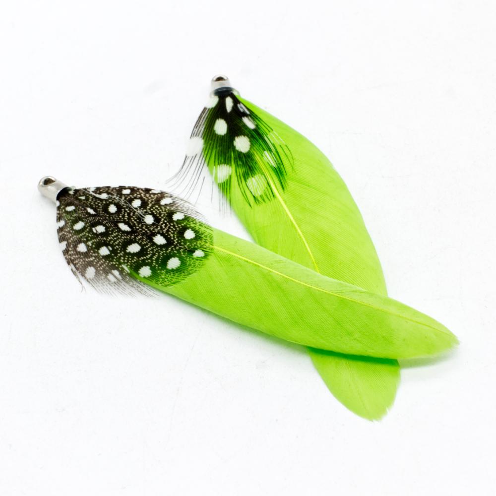 Dyed Feathers - Lime Green - 2pc