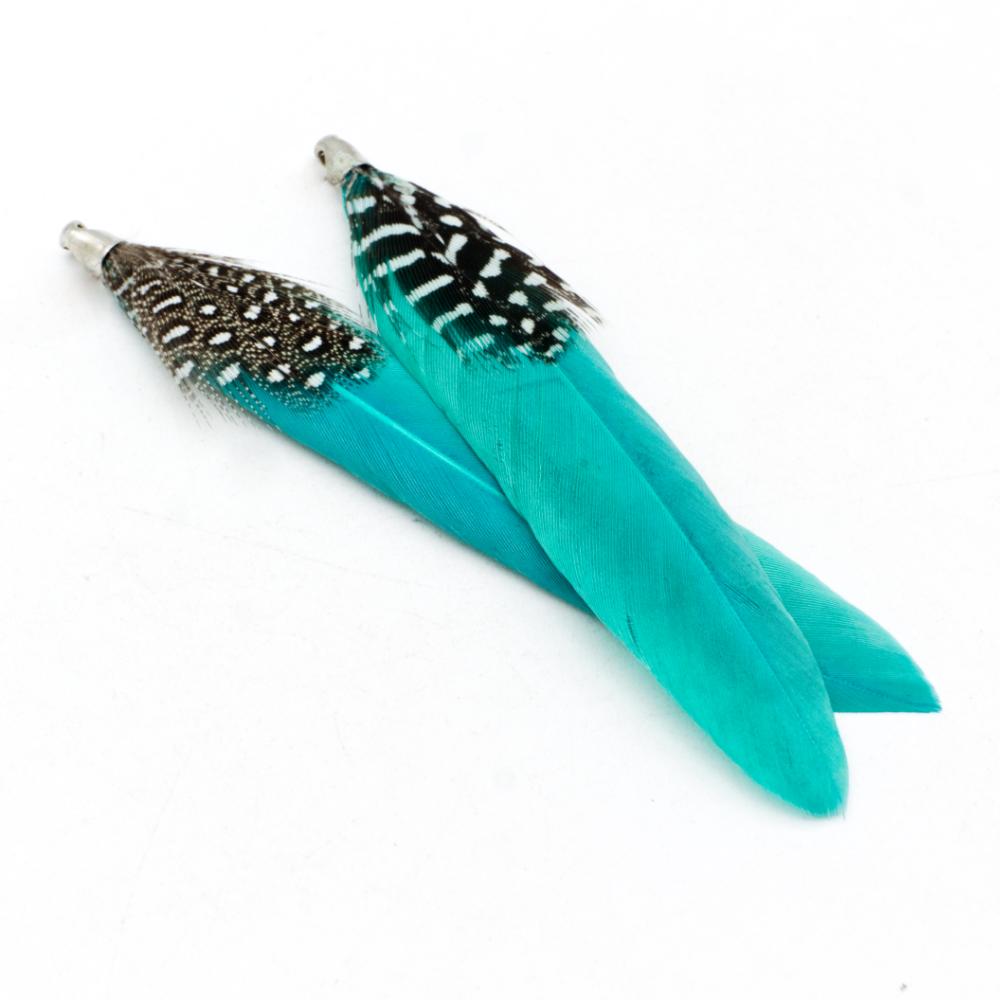 Dyed Feathers - Teal - 2pc